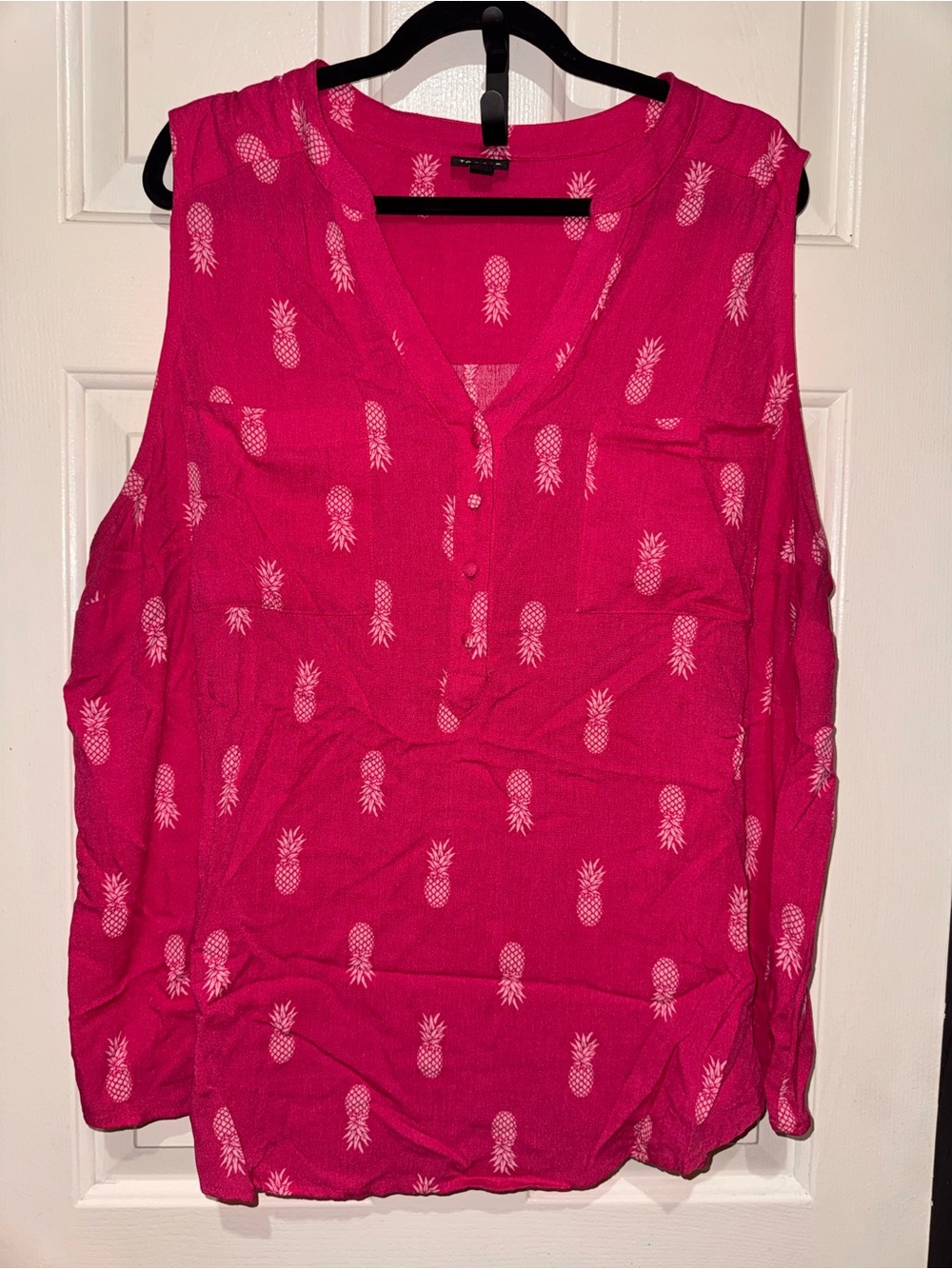 torrid Hot Pink Pineapple Print Sleeveless Tunic